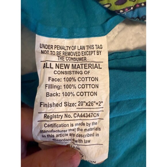 Two Chezmoi Collection Odette Boho Chic Quilted Scalloped Standard Cotton Shams - Picture 8 of 10